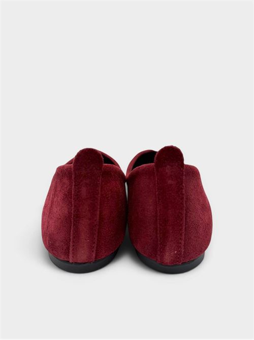 Ballerine in suede bordeaux con scollo a V IL LACCIO | VALESUEDEBORDEAUX